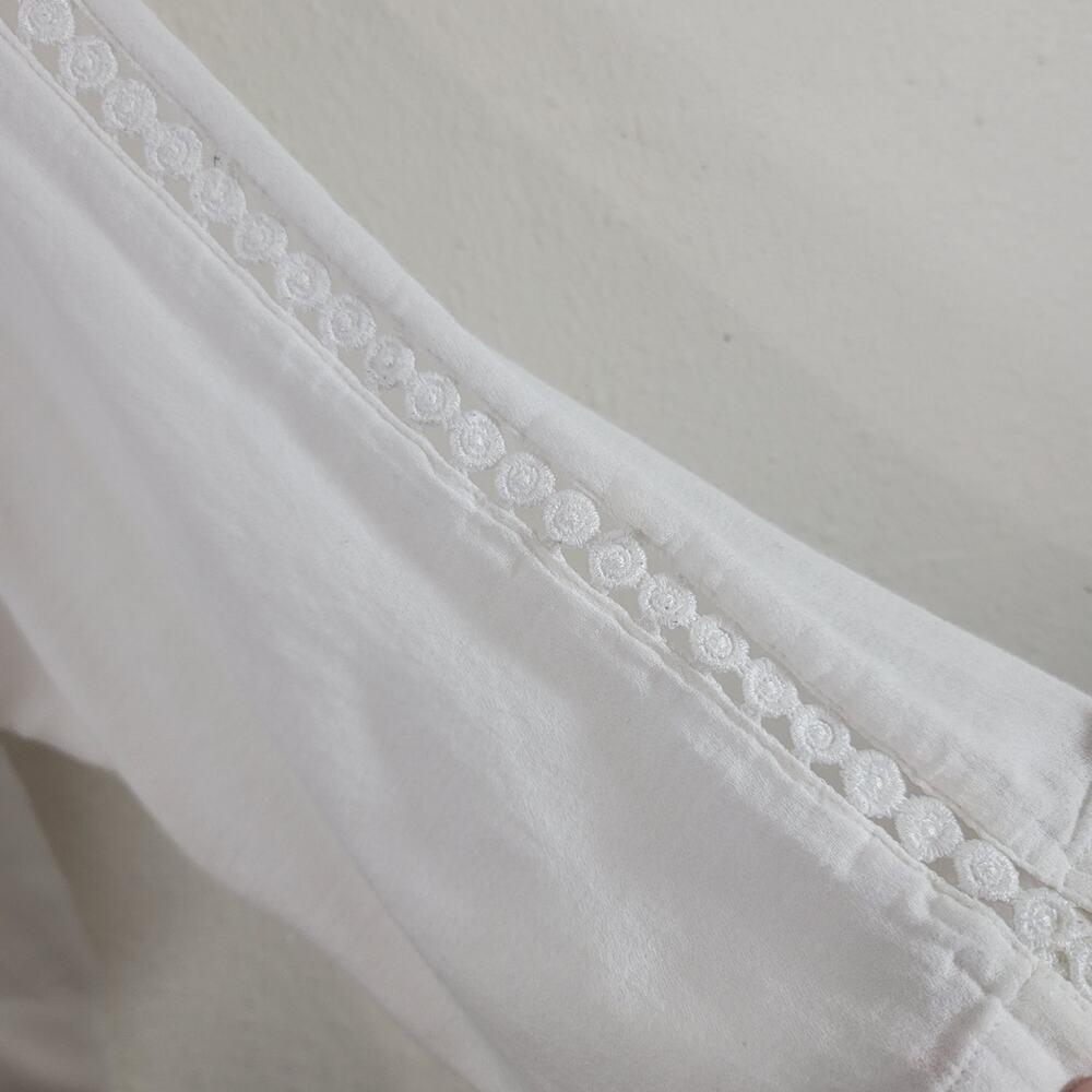 Old Navy White Crochet Lace Front Panel Top XXL Lightweight Soft Drop Shoulder - Picture 2 of 6